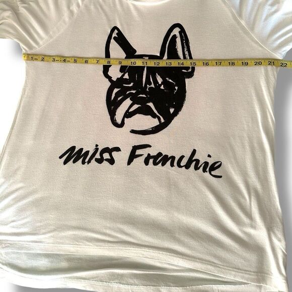 H&M Divided Frenchie White Lightweight Long Sleeve Graphic Tee Large - Picture 6 of 7